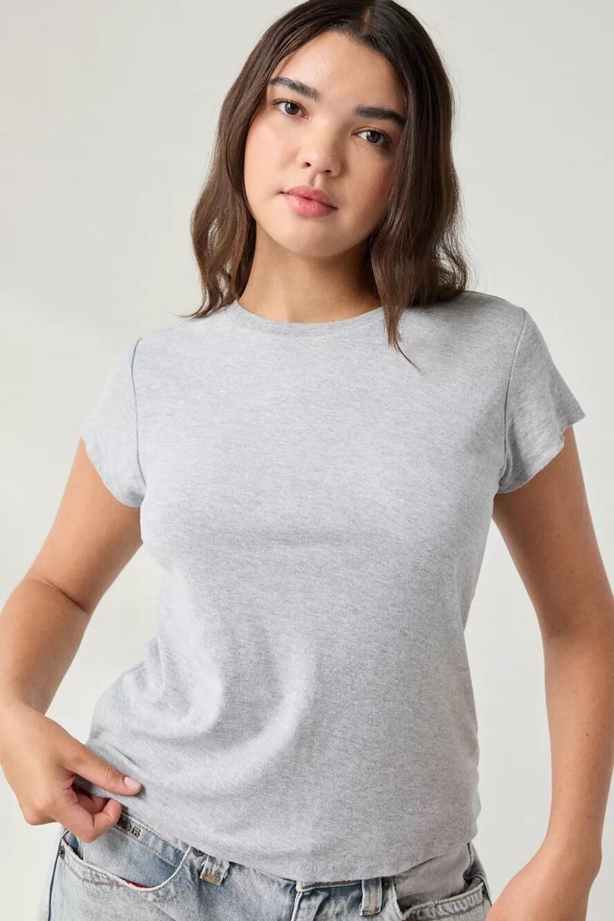 NWOT BDG Urban Outfitters Crewneck Short Sleeve Spill The Tee in Grey Small